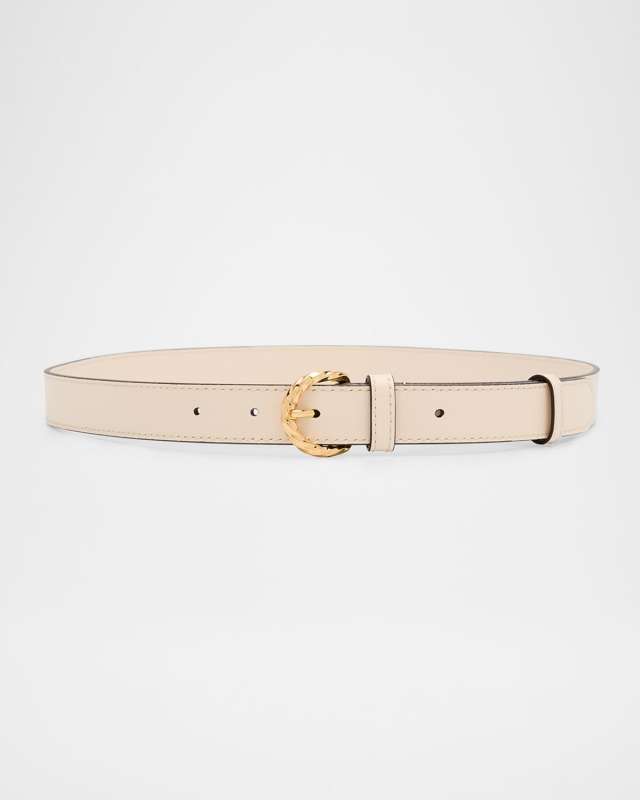 Gia Twisted Buckle Leather Belt